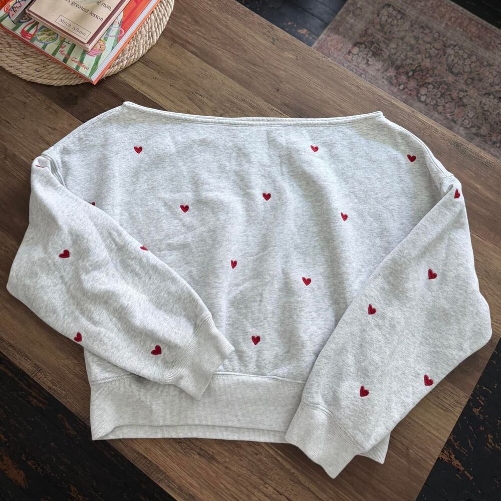 Abercrombie & Fitch gray off the shoulder sweatshirt